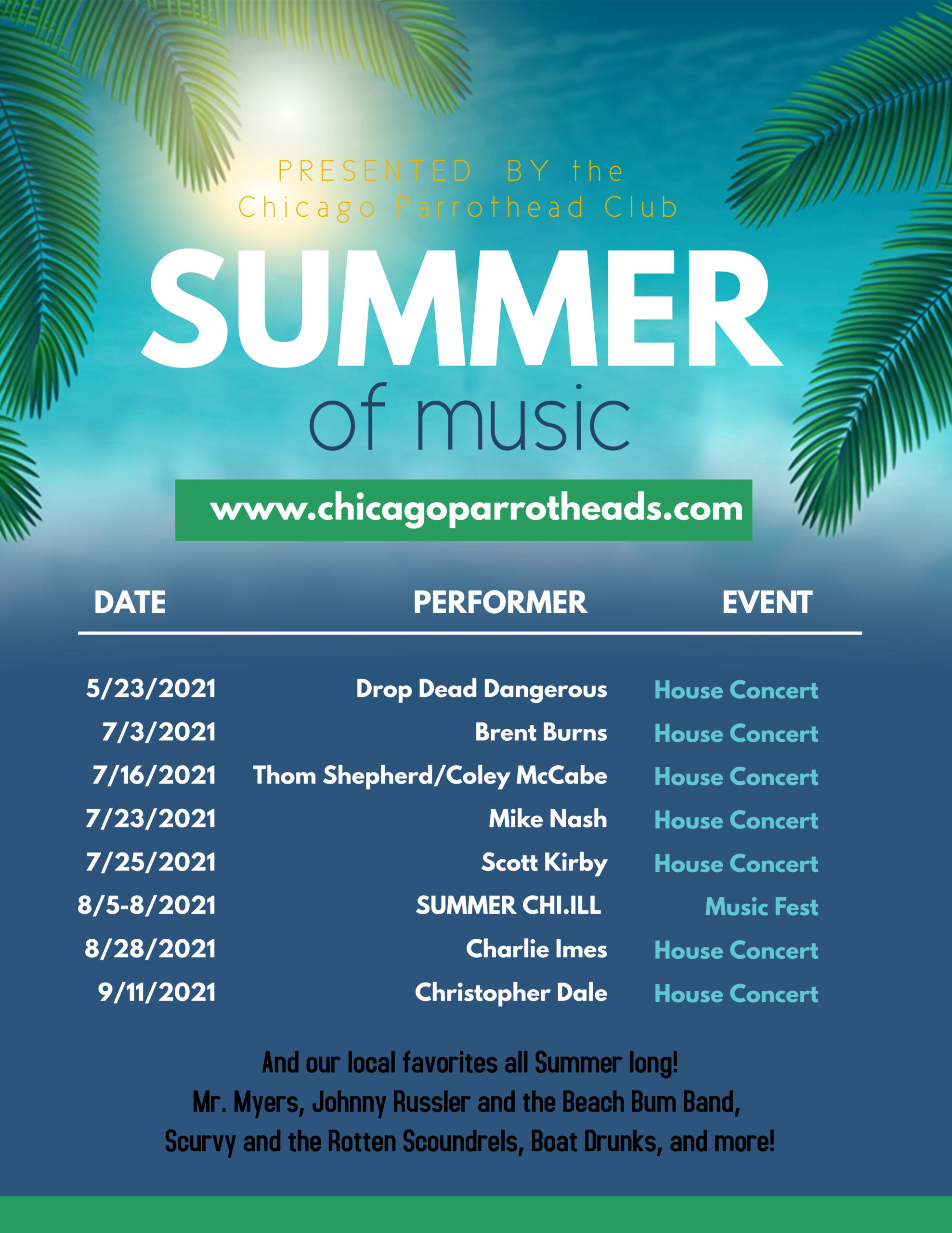 Chicago PHC Summer of Music Chicago Parrot Head Club